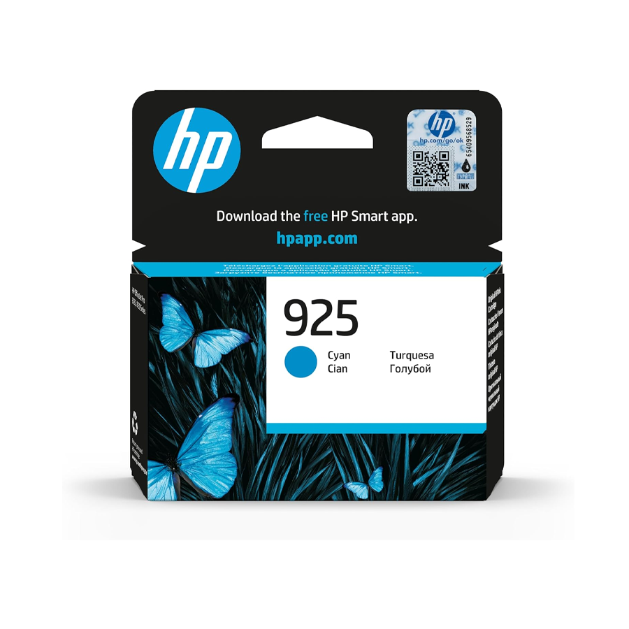 hp 925 cyan ink cartridge 4k0v8pe genuine hp officejet pro 8123 printer ink replacement available dubai uae